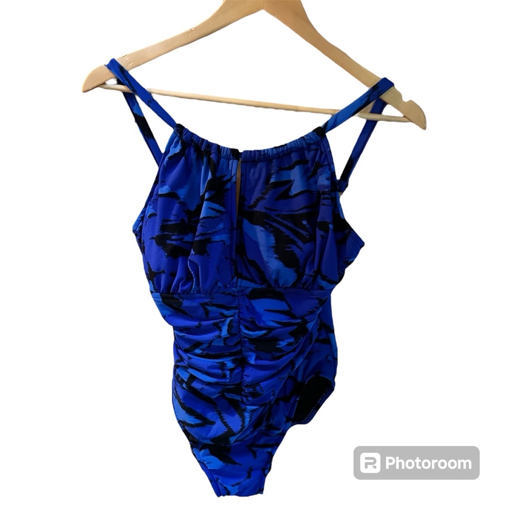 Magicsuit Miraclesuit One Piece Slimming Bathsuit Black Blue Size 8‎